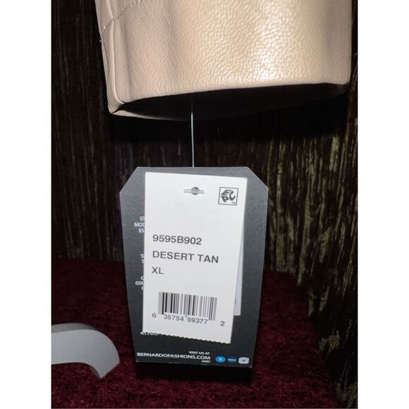 NEW Women’s Faux Leather Tan Moto Jacket XL - Picture 4 of 8